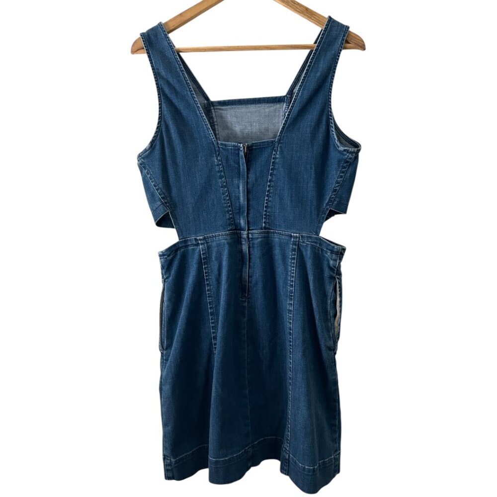 Madewell Stretchy Denim Cutout Dress Size 12 - Picture 4 of 10